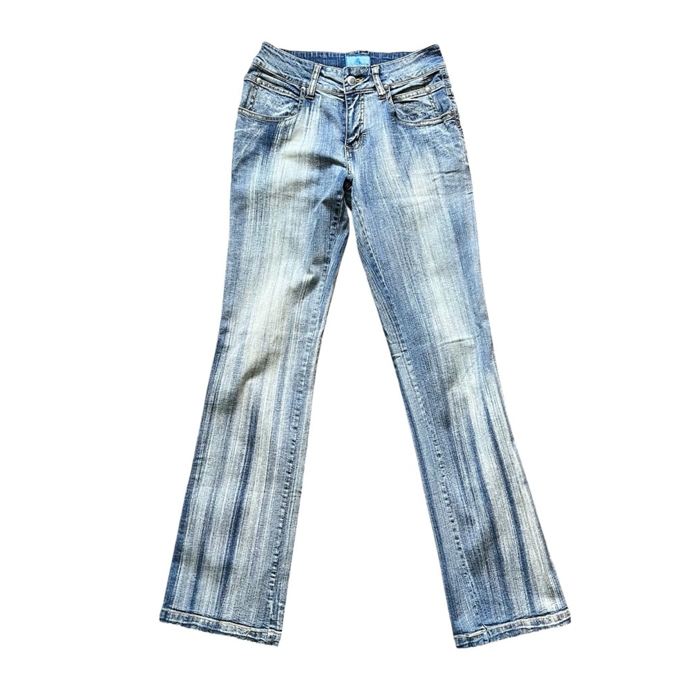 Raw Blue Lady Boot Cut Two Tone Denim Jeans Size 3